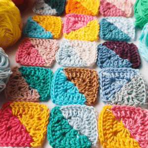 Half and Half Granny Square Crochet Pattern