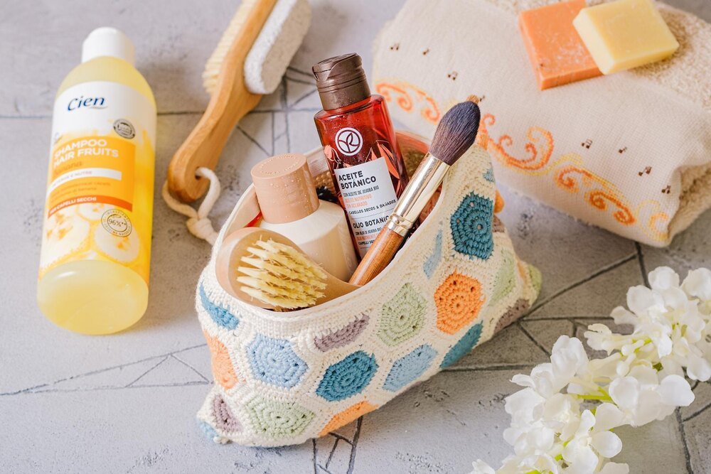 Crochet granny square purse "Rainbow diamonds"