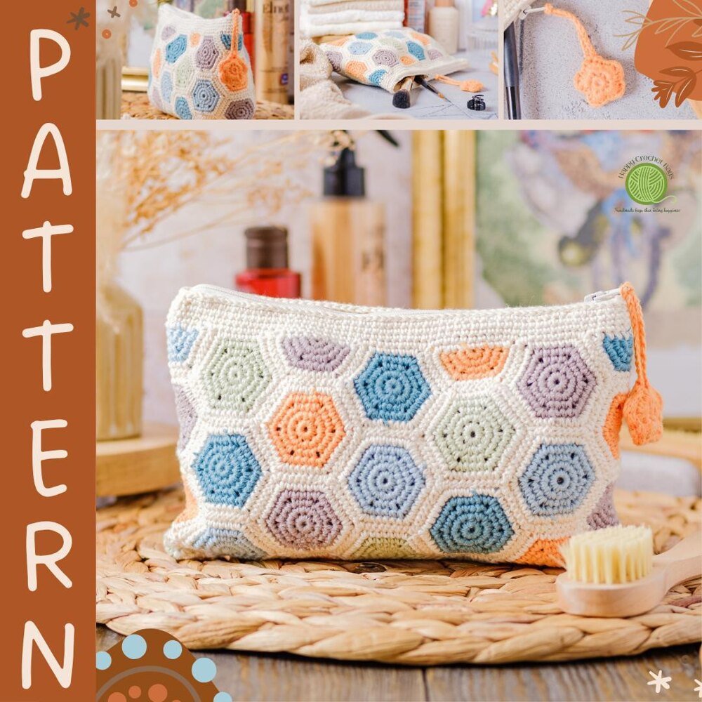 Crochet granny square purse "Rainbow diamonds"