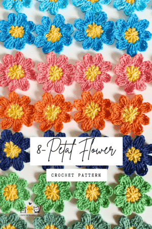 8-Petal Flower Crochet Pattern