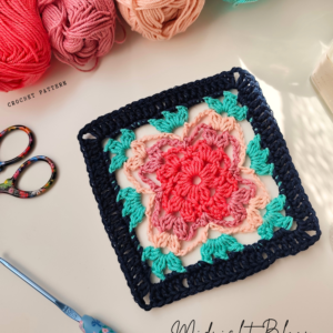 Midnight Bloom Granny Square Crochet Pattern