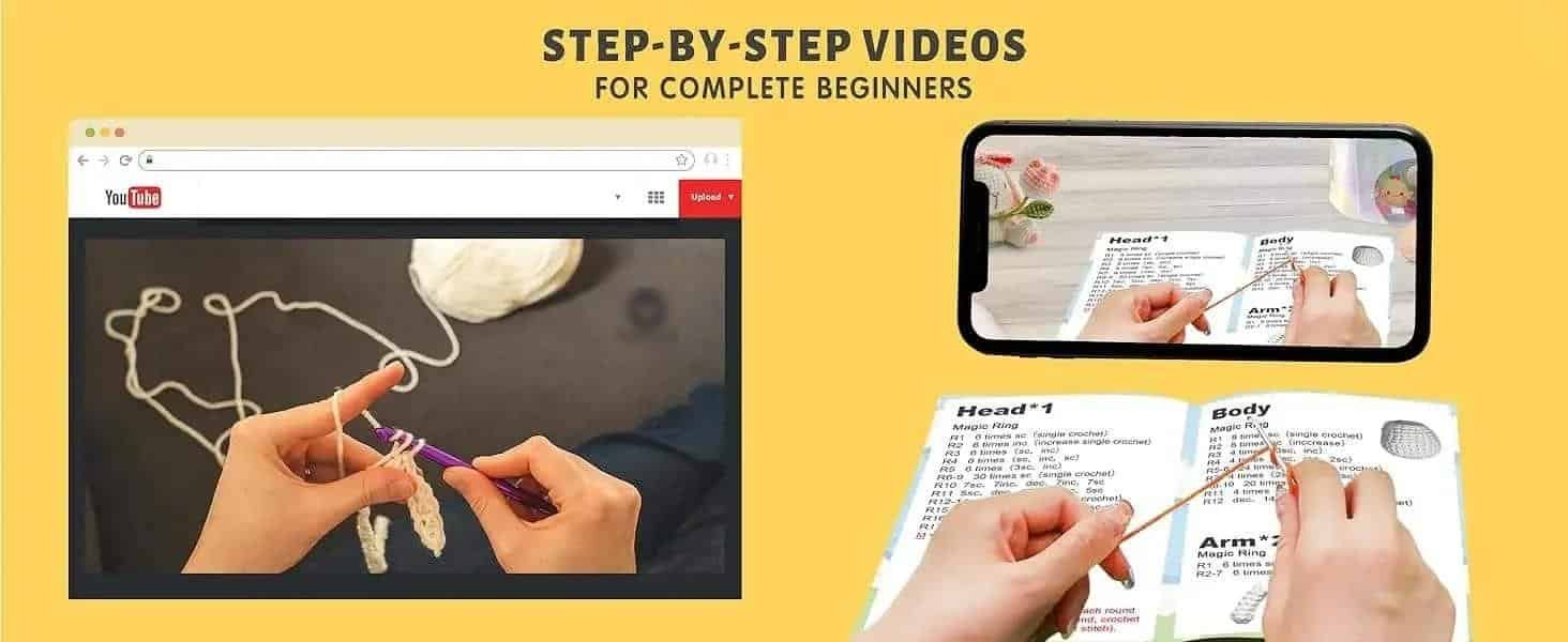 1set Fox Crochet Set for Beginners,Include Step-by-Step Video Tutorials(Accessories In Random Color)